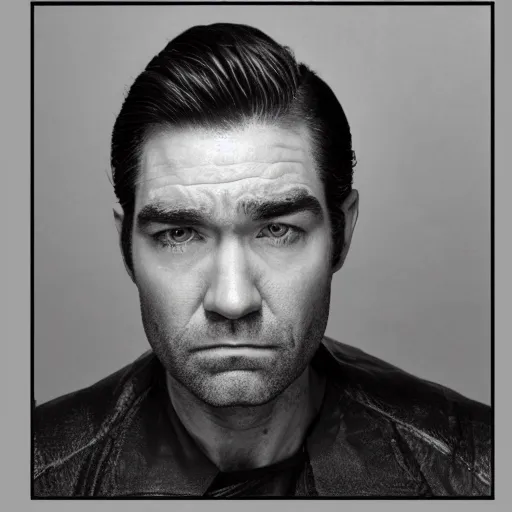 Image similar to antony starr with slicked blonde hair mugshot, 8 k