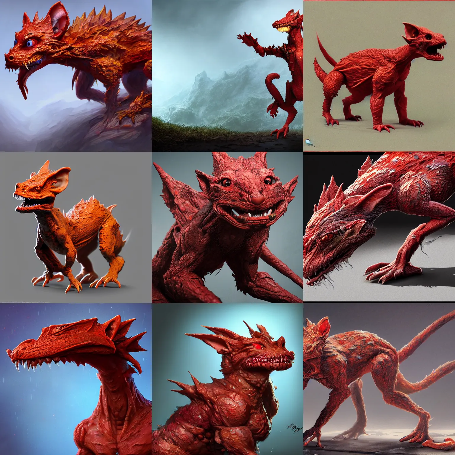 Prompt: hyperrealistic mixed media high resolution image of a beautiful red kobold, the kobold is very cheery, stunning 3d render inspired art by István Sándorfi and Greg Rutkowski and Unreal Engine, perfect symmetry, dim volumetric lighting, 8k octane beautifully detailed render, post-processing, extremely hyper-detailed, intricate, epic composition, highly detailed attributes, highly detailed atmosphere, full body shot, cinematic lighting, masterpiece, trending on artstation, very very detailed, masterpiece, stunning, flawless structure, lifelike texture, perfection,