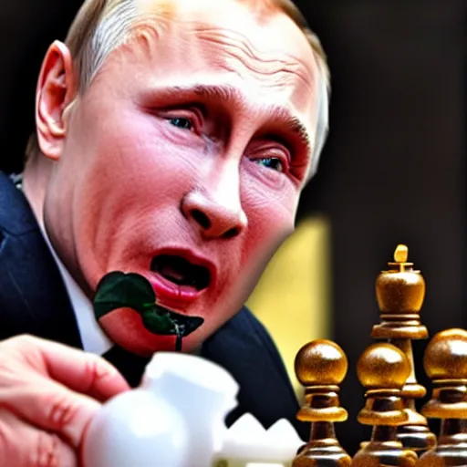 Image similar to putin eating chess piece