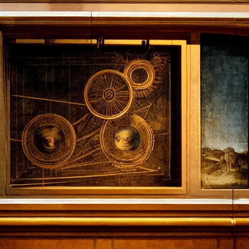 Image similar to the chronovisor by leonardo da vinci. a machine that displays the past