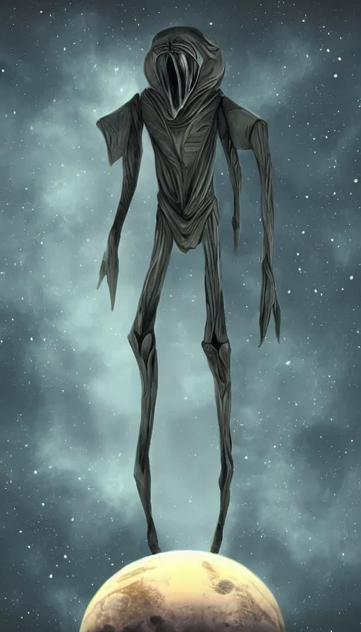 Prompt: Majestic tall alien, sci-fi