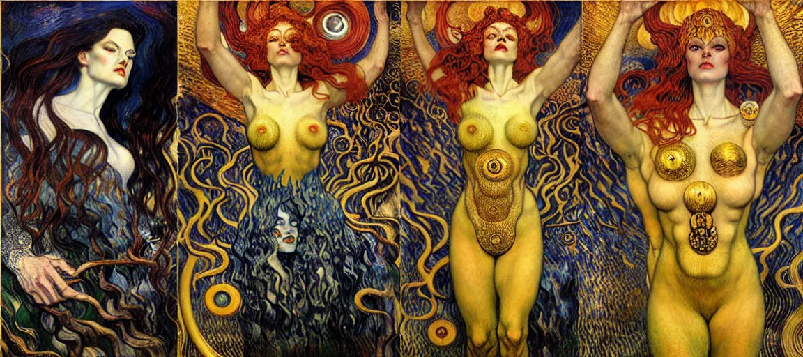 Image similar to Divine Chaos Engine by Karol Bak, Jean Delville, William Blake, Gustav Klimt, and Vincent Van Gogh, symbolist, visionary