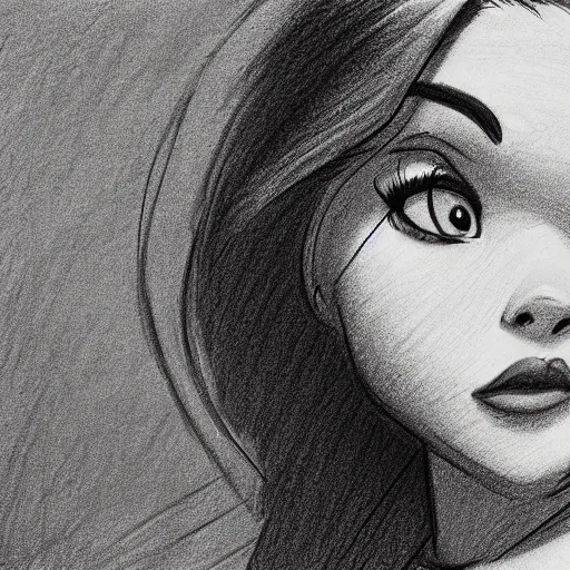 Image similar to milt kahl pencil sketch of chloe grace moretz as snow white