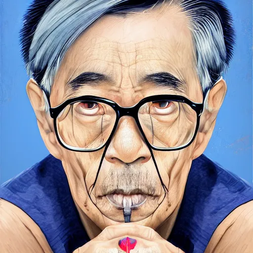 Prompt: portrait of the last living gamer by 刺 绣