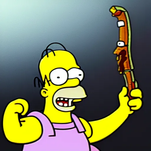 Prompt: homer simpson in dark souls style