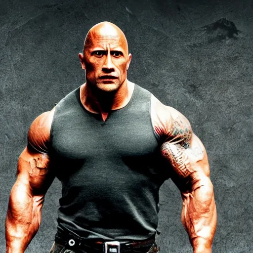 Image similar to dwayne johnson as a pendari