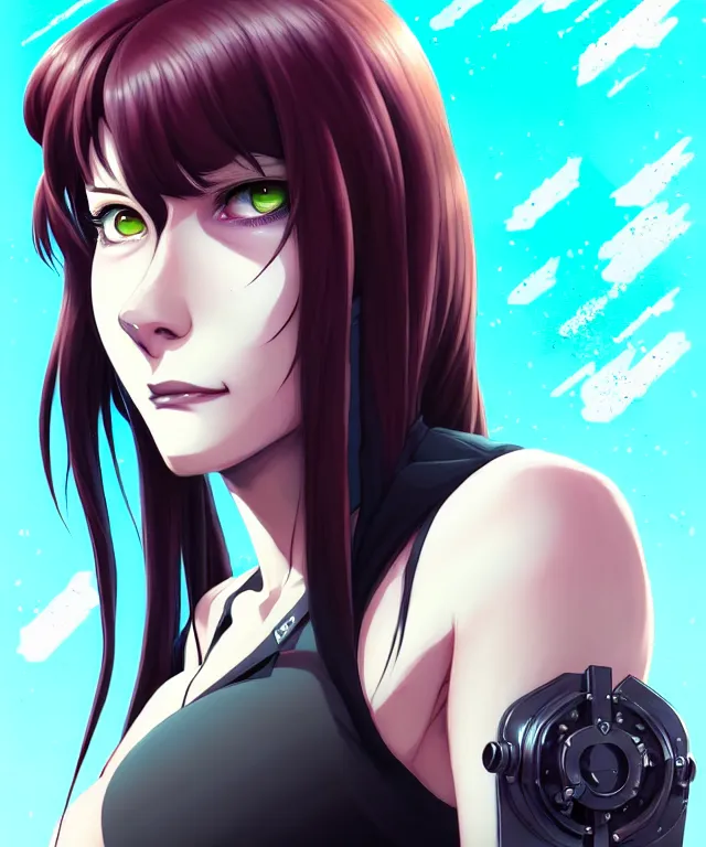 Image similar to a portrait of revy from black lagoon manga, symmetrical eyes, symmetrical face, art by lois van baarle and loish and ross tran and rossdraws and sam yang and samdoesarts and artgerm, digital art, highly detailed, intricate, sharp focus, trending on artstation hq, deviantart, unreal engine 5, 4 k uhd image