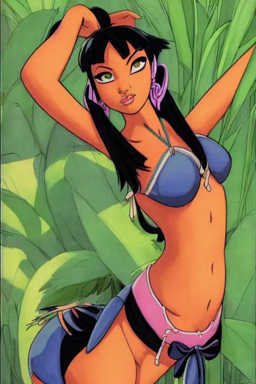 Image similar to chel from the emperor's new groove, art by masamune shirow