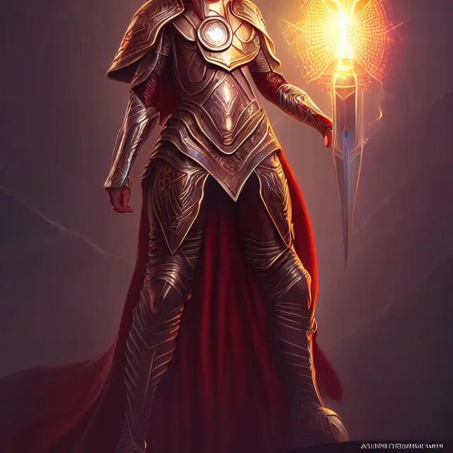 Image similar to elon musk cleric warrior with light powers, highly detailed, 4 k, hdr, smooth, sharp focus, high resolution, award - winning photo, artgerm, photorealistic