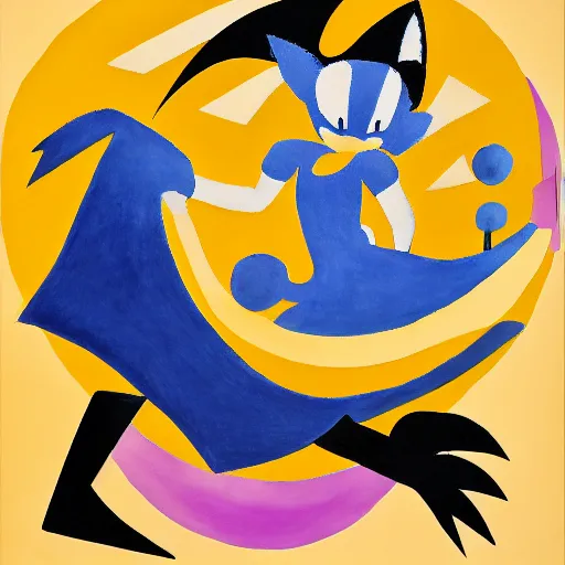 Image similar to by alice bailly, by kara walker robust sonic the hedgehog. a beautiful conceptual art of abstract composition of geometric shapes in various colors.