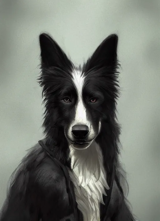 Prompt: wide angle beautiful full body portrait of a strong male anthropomorphic anthro border collie fursona in cowboy hat sitting on a curb, character design by charlie bowater, henry asencio, and ross tran, disney, detailed, sharp focus, matte, aesthetic, trending on artstation, furaffinity, deviantart