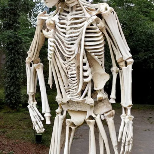 Image similar to sculpture of indiana jones made of bones