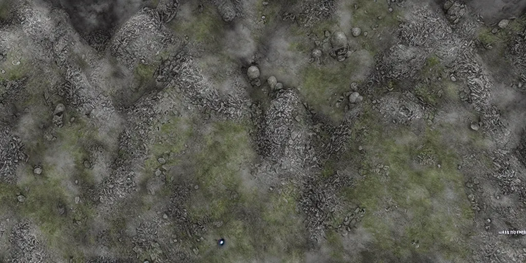 Image similar to grimdark aerial map of the trenches, unreal engine, 8 k, ultra realistic, ultra detail