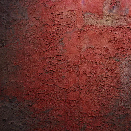 Image similar to a texture of an old red plaster wall by studio ghibli, hand painted, oil painted, high detail