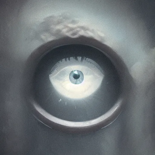 Image similar to a giant eye peeking througj a window,eerie,creepy,unnerving,digital art,art by greg rutkowski,design by trevor henderson,hyperdetailed skin,photorealistoc,deviantart,artstation,mysterious,4k