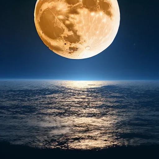 Image similar to photo of a super moon, full moon, photorealistic, hd, 4 k, detailed, sharp, nasa