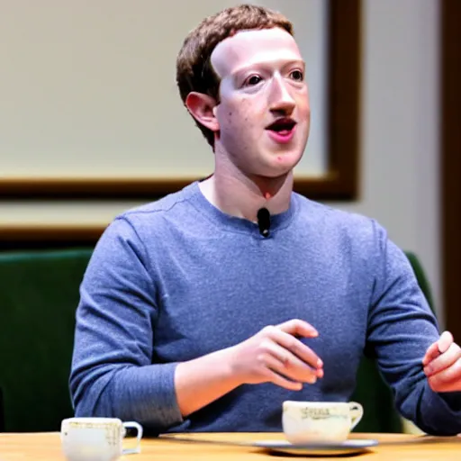 Image similar to mark zuckerberg in the shape of a teapot