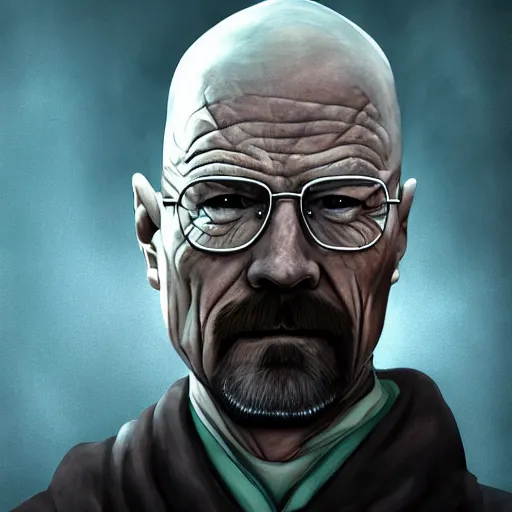 Image similar to walter white as a wizard from dungeons and dragons, digital art, portrait, trending on artstation