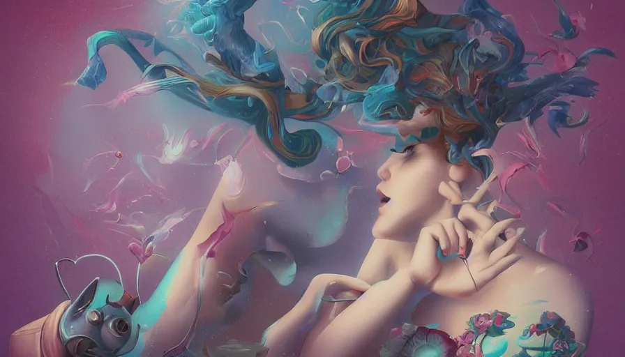 Image similar to secret imagination by ross tran, detailed painting, pop surrealism, a vivid landscape, a simple vector based illustration, minimalist, an ultrafine detailed painting by rafal olbinski, airbrush art, artgerm, very detailed, skeuomorphic, behance contest winner