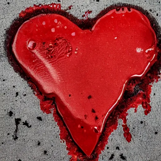 Image similar to dead teenager in an heart shaped blood stain