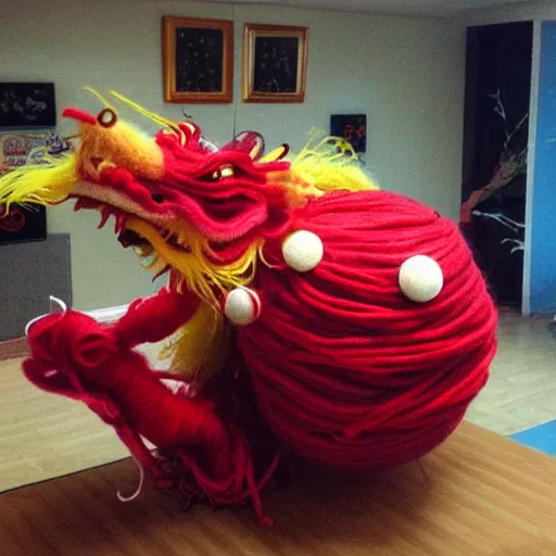 Image similar to Chinese dragon with a ball of yarn