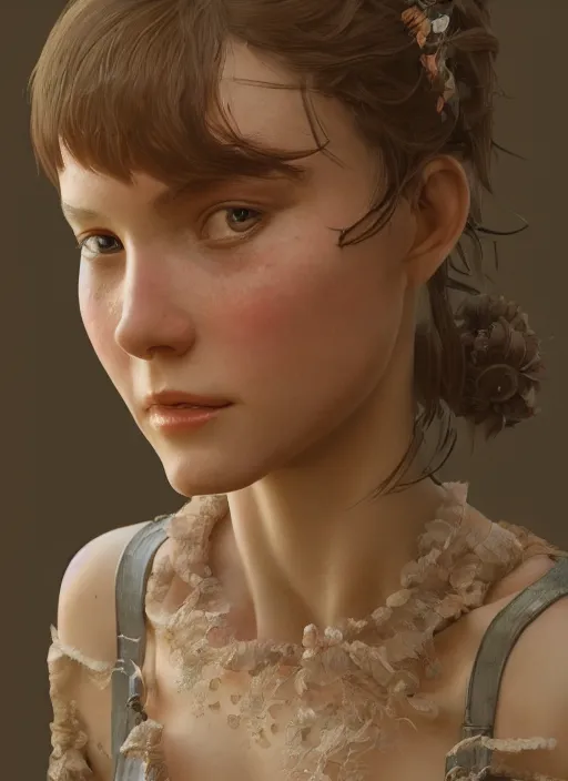 Image similar to belle, naturel, hyper detailed, digital art, trending in artstation, cinematic lighting, studio quality, smooth render, unreal engine 5 rendered, octane rendered, art style by klimt and nixeu and ian sprigger and wlop and krenz cushart