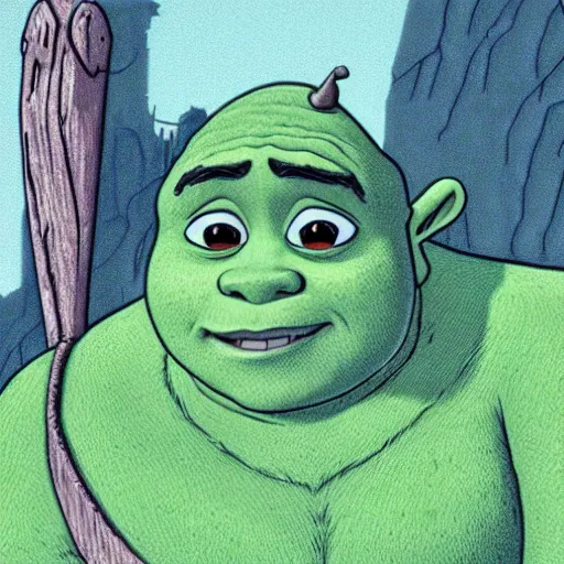 Image similar to cute Shrek by studio ghibli