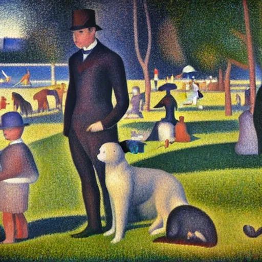 Image similar to the pet your parents wouldn't let you keep, painting by georges seurat, award winning art, 8 k, 4 k