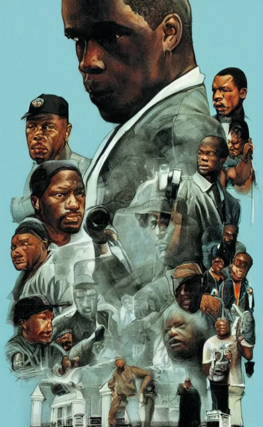 Image similar to HBO's The Wire movie poster by Drew Struzan.