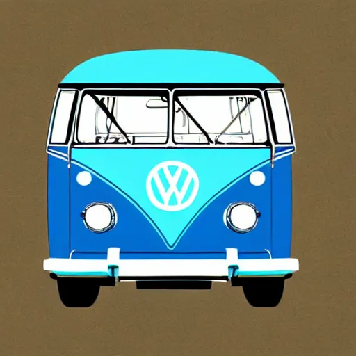 Image similar to illustration of an old van volkswagen, may 6 8, pastel colors, cool, hippie by studio muti