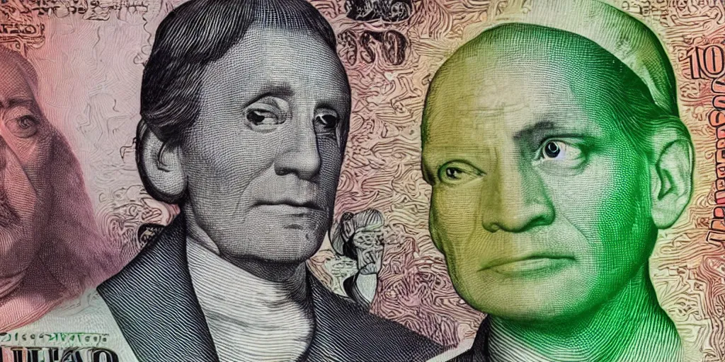 Prompt: ultra realistic 1 million dollars bill with Futurama Bender in the middle.