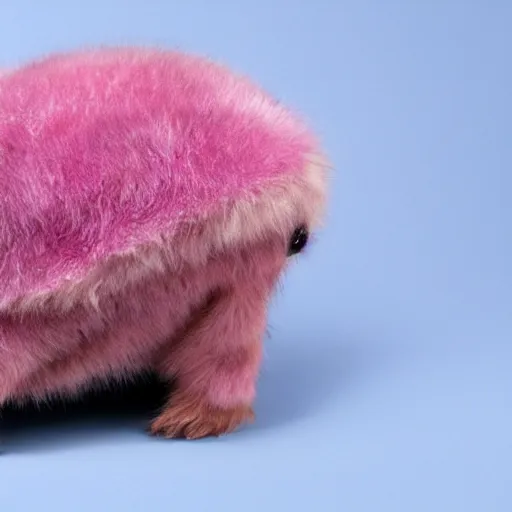 Image similar to A Tardigrade covered in pink fur