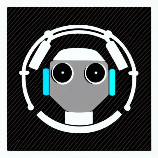 Image similar to svg sticker, centered, round-cropped, white-space-surrounding, Bender-Robot listening to headphones, flat colors, vector art
