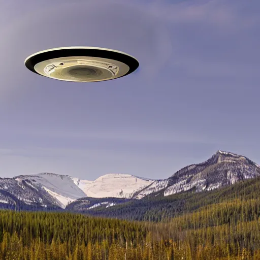 Image similar to a ufo spotted in the sky in the canadian rockys, 4k, high detail, high-resolution photograph, professional photography, ultra-detail