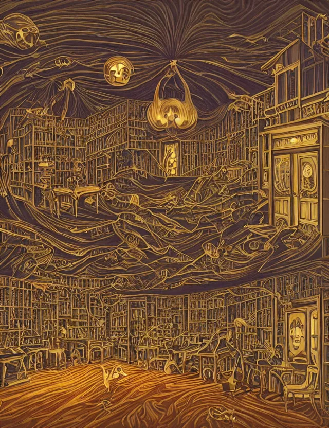 Prompt: a victorian room made of pianos with spectral glowing orb entities by casey weldon and lee madgewick