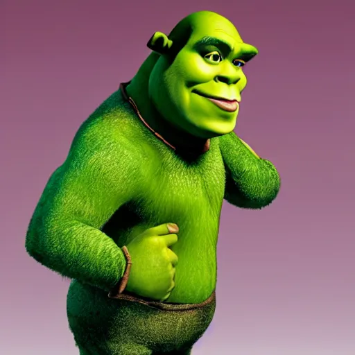 Prompt: shrek wearing clothes