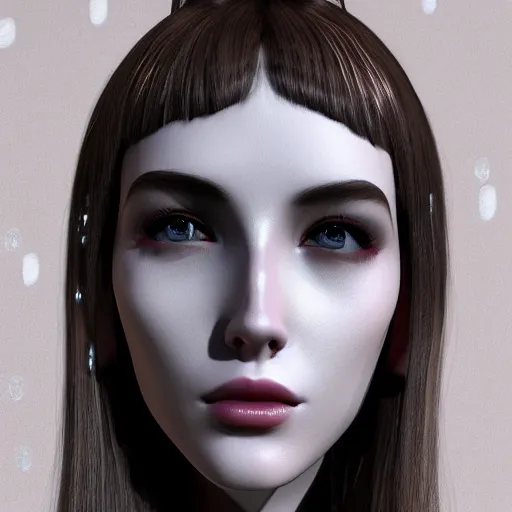 Prompt: virtual human bust five ends exquisite fashion vitality young beautiful 4 k hd cg sci - fi trendy style 2 sheets