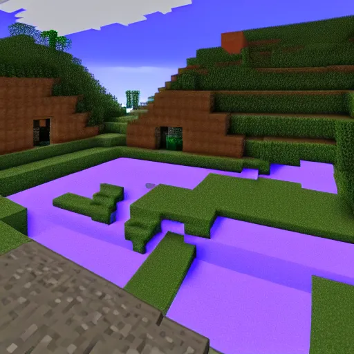 Image similar to an epic minecraft world, but for real,