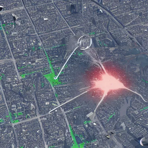 Prompt: yogurt meteor crashes into paris, the entire city is covered in yogurt, high resolution crash site footage taken from the perspective of a pedestrian, trending on artstation