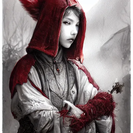 Image similar to portrait, anthropomorphic cardinal girl, druid, watercolor, dramatic lighting, cinematic, establishing shot, extremely high detail, foto realistic, cinematic lighting, pen and ink, intricate line drawings, by Yoshitaka Amano, Ruan Jia, Kentaro Miura, Artgerm, post processed, concept art, artstation, matte painting, style by eddie mendoza, raphael lacoste, alex ross,