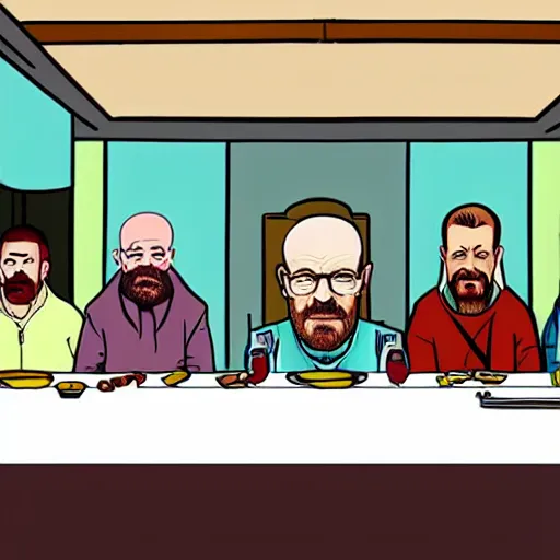 Prompt: Walter White at the last supper