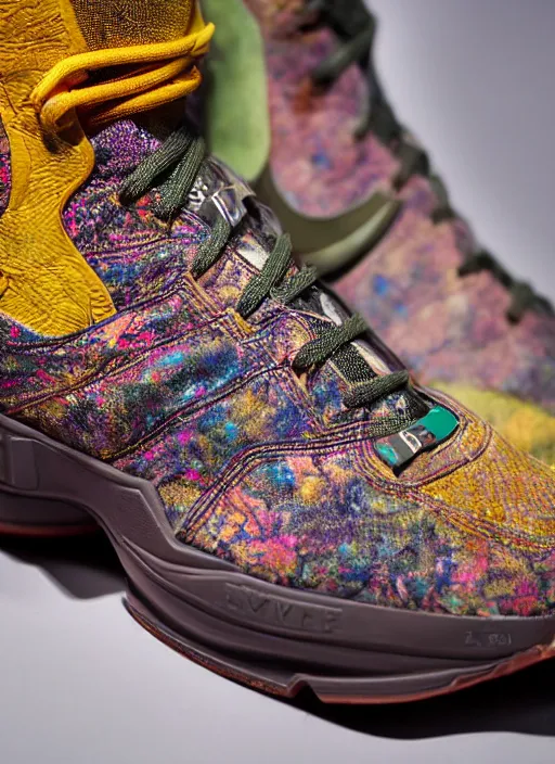 Image similar to hyperrealistic and heavy detailed nike shoe of travis scott, leica sl 2 5 0 mm, vivid color, high quality, high textured, real life