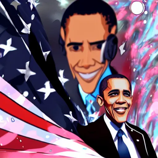 Prompt: obama as an anime girl