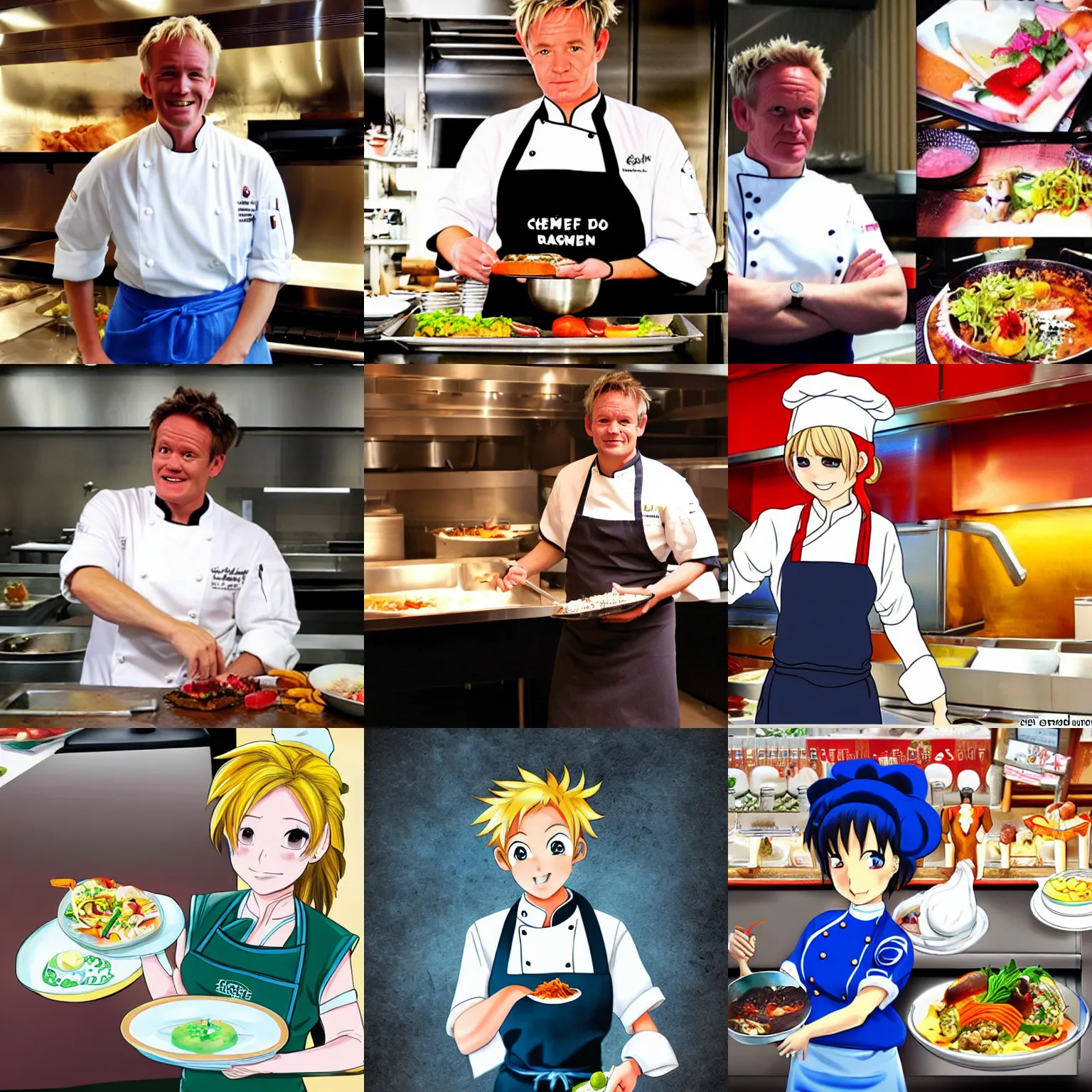 Prompt: chef anime girl by gordon ramsey