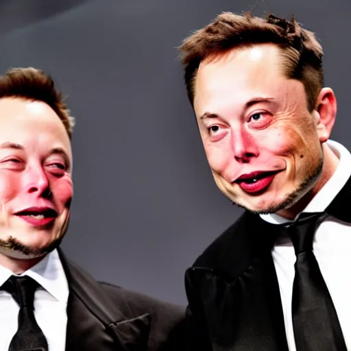 Image similar to Elon Musk kicks Gollum