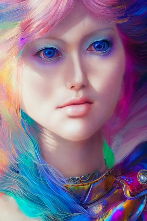 Prompt: chromatic angelic goddess of colors, d & d, full body portrait, mixed media, seductive look, chromatic aberration, hyper realistic, highly detailed, headshot, digital painting, trending on artstation, concept art, sharp focus, illustration, art by jin kagetsu and james jean and wlop and artgerm and greg rutkowski and ayami kojima