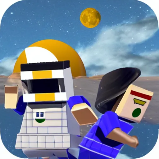 Image similar to roblox moon landing