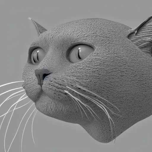 Image similar to 3 d render of melted cat