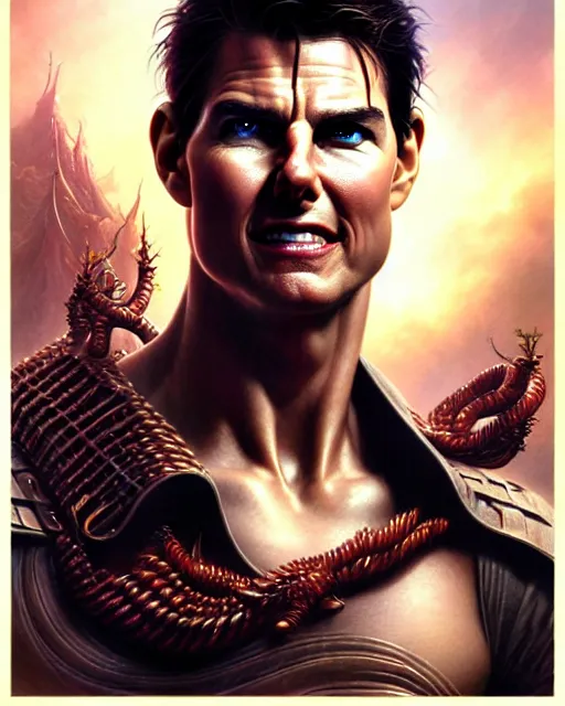 Image similar to tom cruise as a naʼvi from avatar fantasy character portrait, ultra realistic, wide angle, intricate details, blade runner artifacts, highly detailed by peter mohrbacher, boris vallejo, hajime sorayama aaron horkey, gaston bussiere, craig mullins