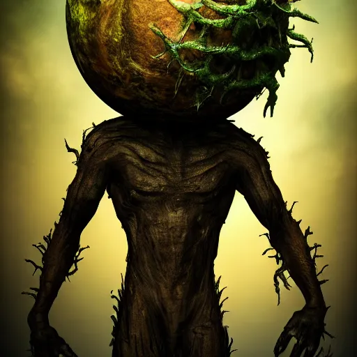 Image similar to Horror creature holding planet, detailed 4k